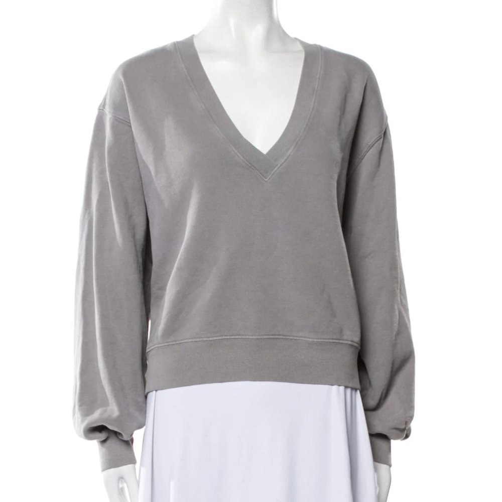 AGOLDE V-Neck Balloon Sleeve Sweatshirt